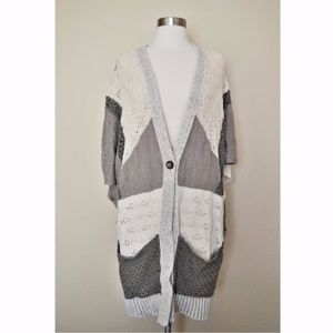 MOTH Anthropologie Patchwork Cardigan Oversized